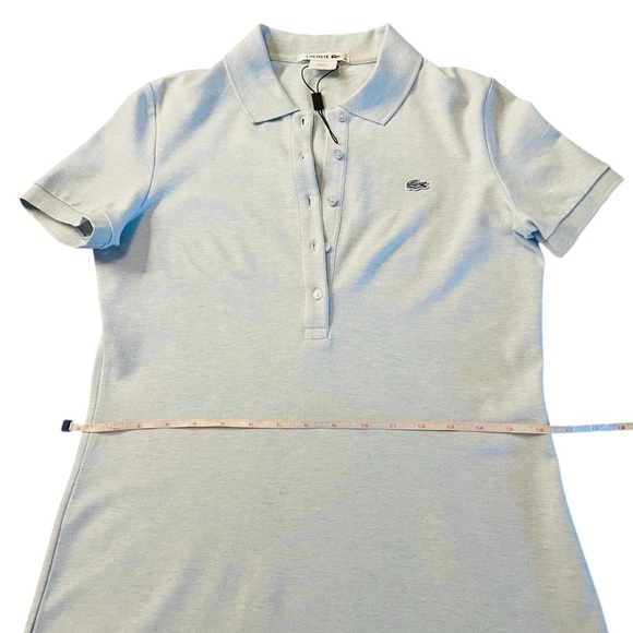 Lacoste Soft Blue & White Classic Polo Dress Size 6 NWOT - Picture 7 of 12